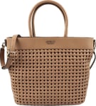 Guess, Sicilia, Synthetic Leather, Textile Handbag, Lined Compartment, Cognac, Hwwg8490230, 30 X 30 X 12 Cm For Women