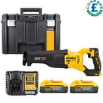 DeWalt DCS386H2T 18V XR BL Reciprocating Saw + 2 x 5Ah Batteries, Charger & Case