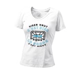 T-Shirt Femme Col V Viser Haut Mais Sous La Barre Sport Foot Ballon But