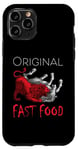 Coque pour iPhone 11 Pro Original Fast Food : Cheval médiéval mangeant un lion - Humour noir