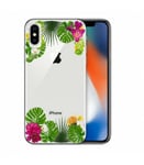 Coque Iphone X XS fleur exotique tropical transparente