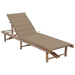 Vidaxl Chaise Longue De Jardin Avec Coussin Bambou