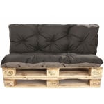 Coussins pour palettes exterieur, Assise 120 x 80 et Dossier 120 x 50cm, coussins canapé / coussin palette Noir Setgarden