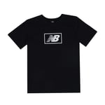 New Balance Boys Boy's Essentials Logo T-Shirt in Black Cotton - Size X-Small