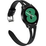 (svart) Läderarmband Kompatibelt med Samsung Galaxy Watch 6/5/4/ Active 2 40mm 44mm Kvinnor, 20mm Snabbspänne Mjukt Läderband fo