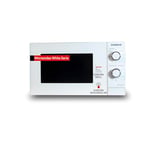 Corbero CMICM5020GW Micro-ondes à installation libre, cap. 20 litres, blanc, puissance 700 W, grill, décongélation, 9 niveaux, puissance, contrôle mécanique, température 35 min, plateau rotatif 255