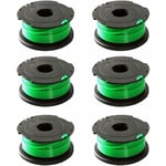 Lot de 6 bobines de fil vert pour débroussailleuse Black & Decker GL7033 GL8033 GL9035 A6482