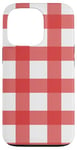 iPhone 13 Pro Red White Checkered Plaid Flannel Gingham Pattern Checker Case