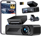 Pelsee P1 Duo 4K Dash Cam Front and Rear, 4K+1080P Dual Car Camera for Cars, Free 64GB Card included, Built-in Wi-Fi,1.5” IPS Display Mini Dashcam,Night Vision,Voice Control,24H Parking Mode,G-Sensor