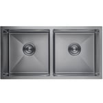 Evier cuisine 2 bacs inox LOMAZOO Aquarius 875x450 mm Anthracite