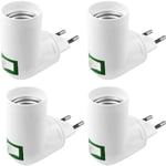 4 st E27 med strömbrytare Byggarbetsplatsuttag AC 220V Eluttag för väggkökslampa Adapter LED-lamphållare (Vit)