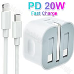 For iPhone 14 13 12 11 Pro Max 20W USB-C Power Adapter PD Plug Fast Charger UK