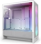 H5 Flow RGB - Boîtier de PC Gaming Compact Moyen Tour ATX - Flux d'air élevé - F360 RGBCore (CV) Inclus - Support de radiateur Avant 360 mm - Blanc.[V1263]