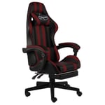 BEAU Fauteuil de jeux vidéo - Fauteuil gamer chaise gaming et repose-pied Noir/bordeaux Similicuir mode986388