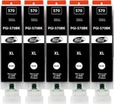 5 XL Cartouches compatibles avec Canon PGI-570 PGBK pour Pixma MG5700 MG5750 MG5751 MG5752 MG5753 MG6850 MG6851 MG6852