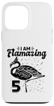 Coque pour iPhone 13 Pro Max I am Flamazing Fête d'anniversaire Flamant rose 5 ans