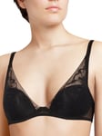 Passionata Womens Thelma Plunge T-Shirt Bra - Black Nylon - Size 34C