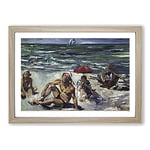 Big Box Art The Beaches of Forte Del Marmi by Lovis Corinth Framed Wall Art Picture Print Ready to Hang, Oak A2 (62 x 45 cm)