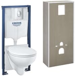 Solido+ - Set bâti-support, cuvette, abattant Softclose et plaque de déclenchement Start, chrome 36530000 - Grohe