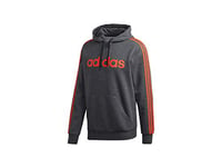 adidas E 3S Po FL Sweat-Shirt Homme Dark Grey Heather/Glory Amber FR: 2XL (Taille Fabricant: 2XL)