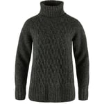 Fjällräven Övik Cable Knit Roller Neck Women ulltröja Grå L - Fri frakt