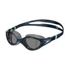 Speedo Women's Biofuse 2.0 Swimming Goggles | Female Design | Patented Adjust Mechanism | Anti-Fog | Anti-Leak | Comfort Fit , True Navy/Marine Blue/Smoke, One Size