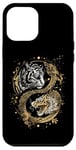 Coque pour iPhone 15 Pro Max Tigre Or Dragon Yin Yin Yang Art oriental asiatique