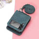 Samsung Z Flip 3 Hardware All In One Case Z Flip 3 Wallet Lanyard Simple Case Punainen_green