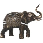 Alexandra House Living Figurine décorative dorée en Plastique éléphant 13 x 28 x 23 cm