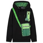 Minecraft Boys Hoodie - Creeper Hooded Sweatshirt Warm Soft Pullover Streetwear 7-14 Years Gifts for Boys Teenagers (Black/Green, 13-14 Years)