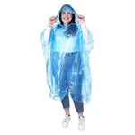 eBuyGB pour Homme d'urgence imperméable Ponchos de Pluie avec Hoods XL Bleu Transparent