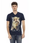 Trussardi Action Mens Blue Cotton T-Shirt - Size X-Large