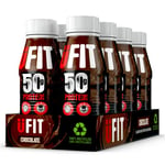 UFIT High 50g Protein Shake, No Added Sugar, Low in Fat, Chocolate Flavour Ready to Drink, Pack of 8 x 500 ml (Packaging May Vary)