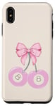 Coque pour iPhone XS Max Coquette 8 boules rose cerise