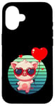 Coque pour iPhone 16 Saint Valentin Porcinet Cœur Amoureux Amour Ballon Mignon