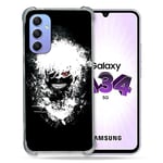 Cokitec Coque Renforcée en Verre Trempé pour Samsung Galaxy A34 5G Manga Tokyo Ghoul Kaneki Tag