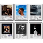 Drake Signed Limited Posters Music Album Cover Poster Prints Set of 6 Room Aesthetic Canvas Wall Art Prints for Girl and Boy Teens Dorm Bedroom Room Wall Decor (8"x10" UNFRAMED)