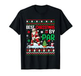 Best Christmas By Golf Sweater Santa Sunglasses Golfer T-Shirt