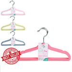 Urban Living The Hanger Cintre pour Enfant X4 en Velours 4 Couleurs Rose/Jaune/Bleu/Corail