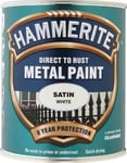 Hammerite Paint Satin White Direct To Rust Metal Paint 750ml