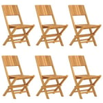 Prolenta Premium -  Chaises de jardin pliantes lot de 6 47x61x90cm bois massif teck