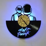 LittleNUM Vinyl record wall clock LED wall clock Creative wall clock Daft Punk Band Vinyl Decorative Wall Clock Gifts for friends you like,battery box