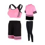 Survêtements pour Femmes Ensembles Doux Et Confortables Séchage Rapide Courir Jogging Gym Maillot De Sport 4 Pièces Ensemble De Vêtements De Sport pour Dames B,L