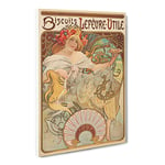 Biscuits Lefevre By Alphonse Mucha Classic Painting Canvas Wall Art Print Ready to Hang, Framed Picture for Living Room Bedroom Home Office Décor, 30x20 Inch (76x50 cm)