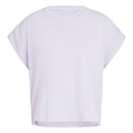 adidas Studio T-Shirt, T-Shirt à Manches Courtes aux Femmes, Silver Dawn/Grey Two, IX0497