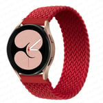 Flätad Solo Loop För Samsung Galaxy watch 4/5/6/44mm 40mm/klassisk rem 46 42mm/aktiv 2/Gear S3 armband 22mm 20mm Watch Band Red M