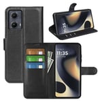 Moto Edge 50 Fusion Pu Wallet Case [Black]