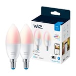 WiZ Wi-Fi Ble smartpære 40W C37 E14 922-65 RGB 2 stk