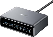 ANKER Prime-lader, 200W 6-port GaN-ladestasjon, Hurtiglading USB C