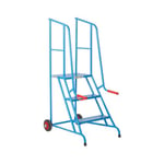 Climb-It Loading Step 3 Tread Open Back Powder Coated Blue SLS03P